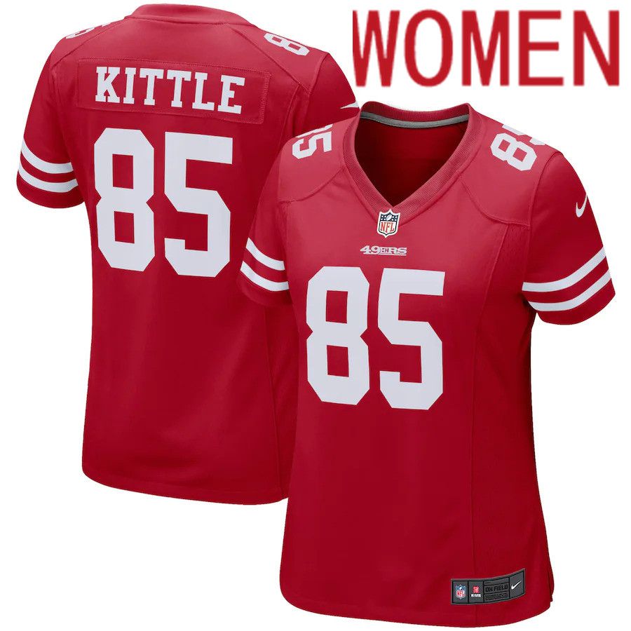 Women San Francisco 49ers 85 George Kittle Nike Scarlet Game Player NFL Jersey
